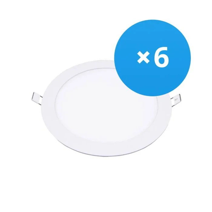 Multipack 6x Bright Choice Downlight LED UltraSlim 18W 1450lm 110D - 840 Blanco Frio | 220mm - Recorte 205mm