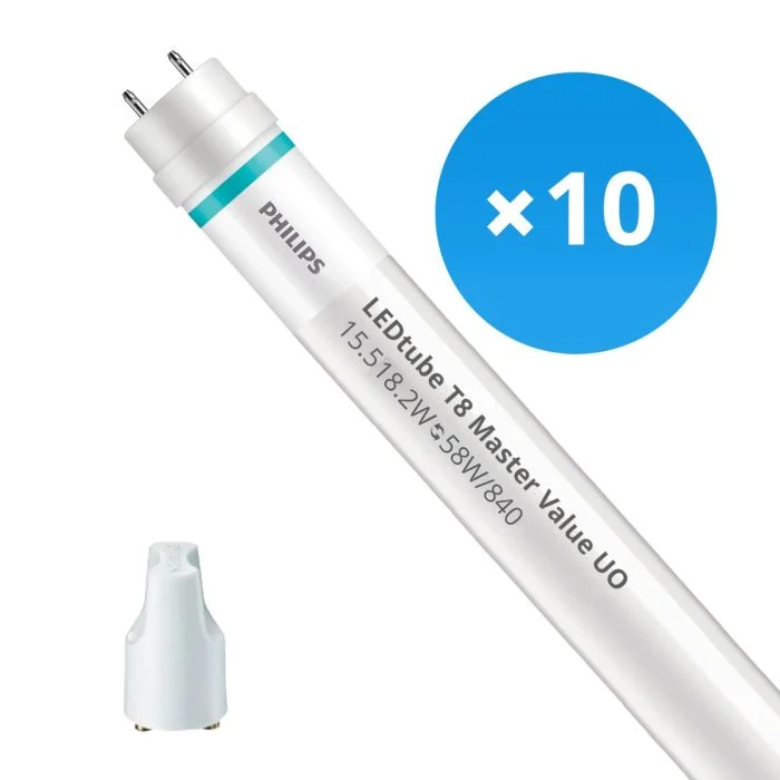 Multipack 10x Philips Tubo LED T8 MASTER Value (EM/Mains) Ultra Output 15.5W 2500lm - 865 Luz de Día | 120cm - Reemplazo 36W