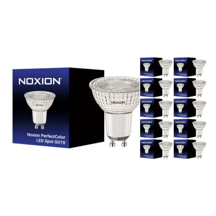 Multipack 10x Noxion PerfectColor Foco LED GU10 PAR16 3.8W 345lm 36D - 922-927 Dim To Warm | Mejor Reproducción De Color - Regulable - Reemplazo 50W