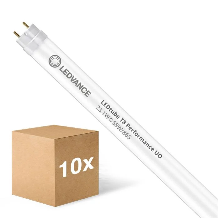 Multipack 10x Ledvance Tubo LED T8 Performance (EM/Mains) Ultra Output 23.1W 3700lm - 865 Luz de Día | 150cm - Reemplazo 58W