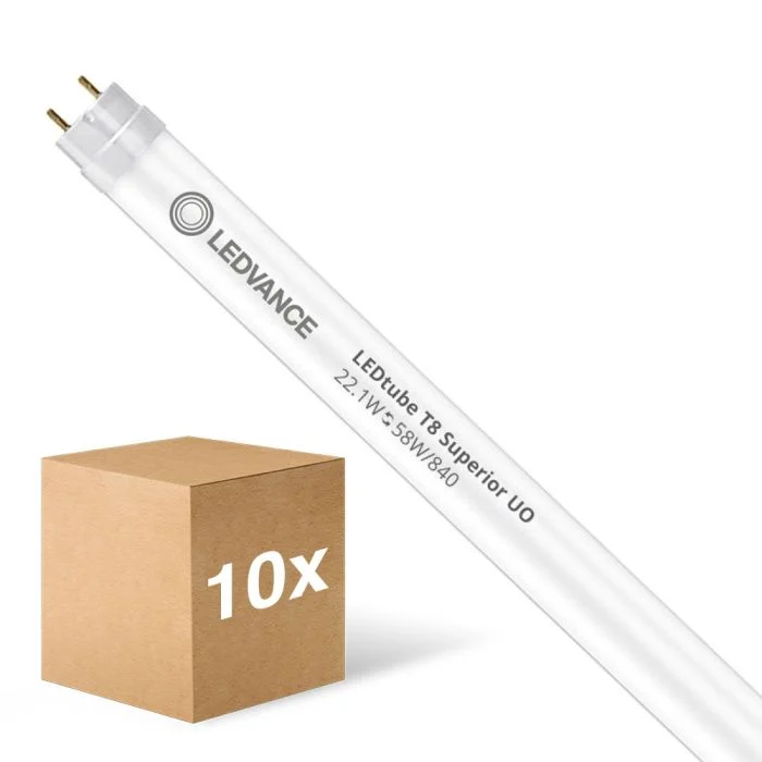Multipack 10x Ledvance Tubo LED T8 Superior (EM/Mains) Ultra Output 22.1W 4100lm - 840 Blanco Frio | 150cm - Reemplazo 58W