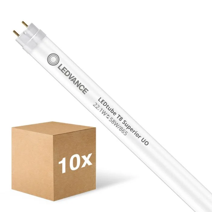 Multipack 10x Ledvance Tubo LED T8 Superior (EM/Mains) Ultra Output 22.1W 4100lm - 865 Luz de Día| 150cm - Reemplazo 58W