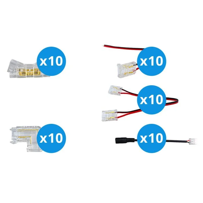 Noxion Tiras LED Naga - Conector Solamente Color 10mm - Grande 50pcs