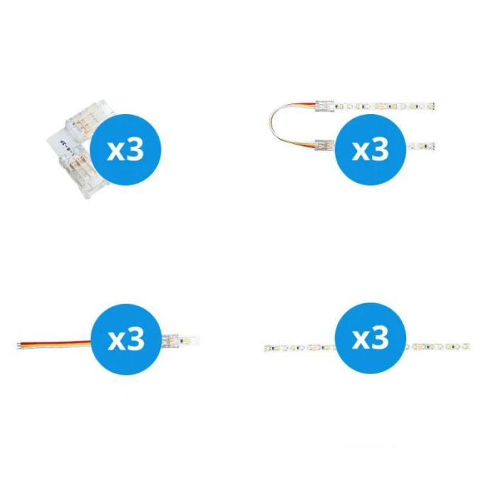 Noxion Tiras LED Naga - Conector Dual Blanco 8mm - Pequeño 12pcs