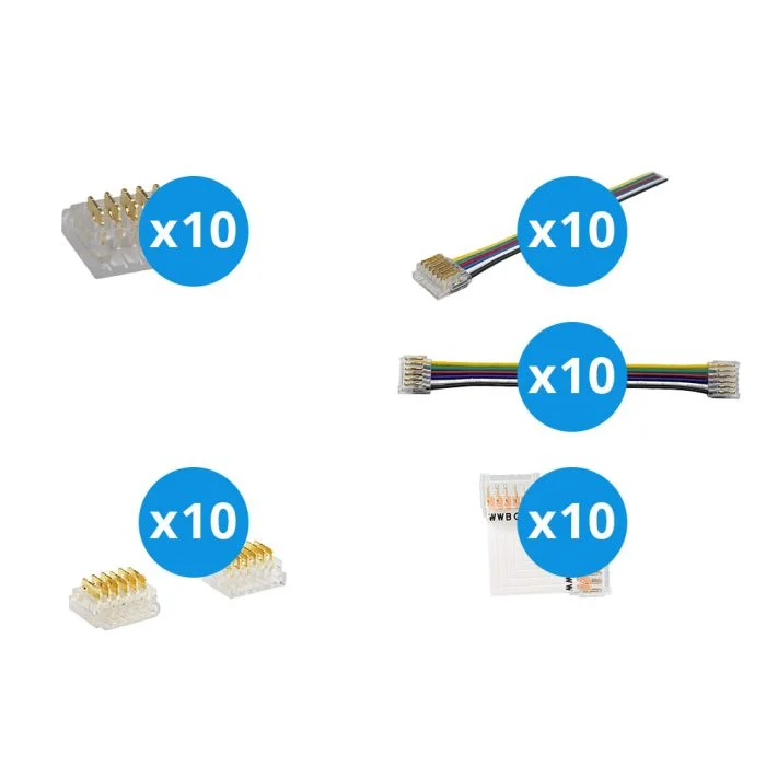 Noxion Tiras LED Naga - Conector RGB+Dual Blanco 12mm - Grande 50pcs