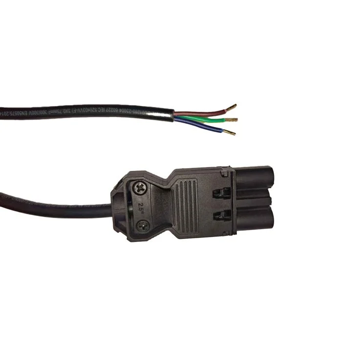 Noxion GST - Compatible Cable de alimentación Negro - Macho + Extremos abiertos - 3m - 3 pole 0,75mm2
