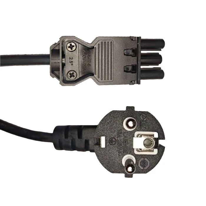 Noxion GST - Compatible Cable de alimentación Negro - Hembra + Schuko Europlug - 3m - 3 pole 0.75mm2