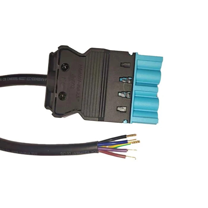 Noxion GST - Compatible Cable de alimentación Negro - Macho + Extremos abiertos - 0,3m - 5 pole 0.75mm2