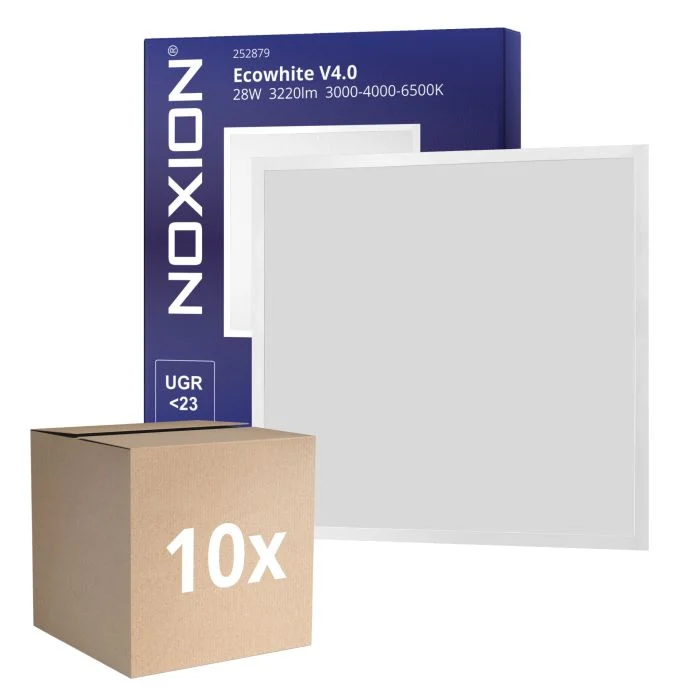 Multipack 10x Noxion Panel LED Ecowhite V4.0 28W 3220lm - 830-840-865 CCT | 60x60cm - Philips driver
