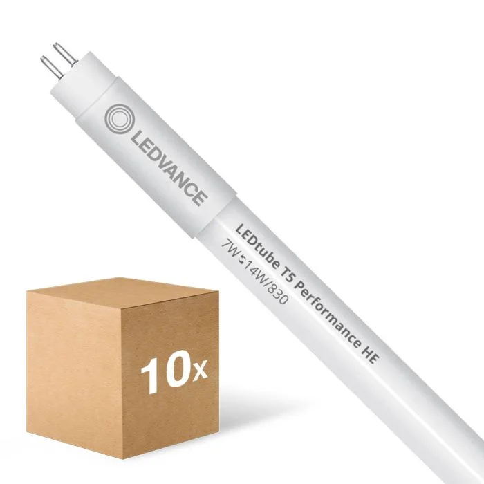 Multipack 10x Ledvance Tubo LED T5 Performance (Mains AC) High Efficiency 7W 900lm - 830 Luz Cálida | 55cm - Reemplazo 14W