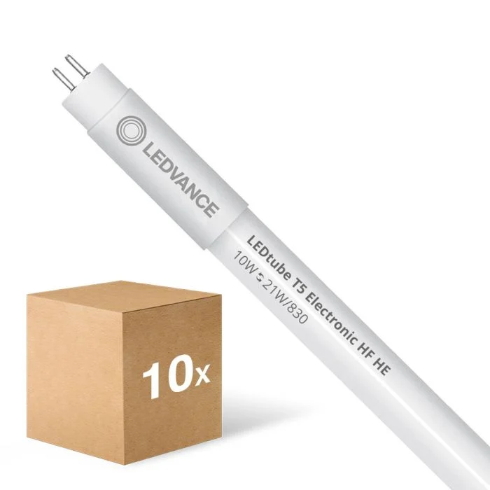 Multipack 10x Ledvance Tubo LED T5 Performance (HF) High Efficiency 10W 1350lm - 830 Luz Cálida | 85cm - Reemplazo 21W