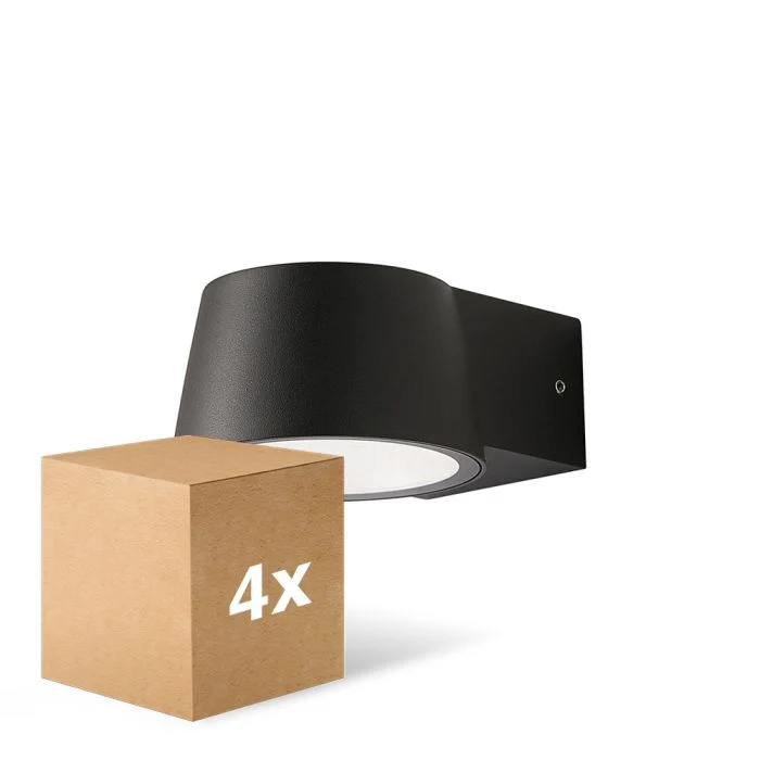 Multipack 4x D'Lite Luz De Pared Lira Negro 7W 600lm 830 Luz Cálida | IP54