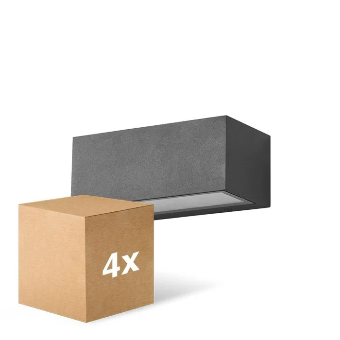 Multipack 4x D'Lite Luz De Pared Bello Negro Up & Down 12W 850lm - 830 Luz Cálida| IP54