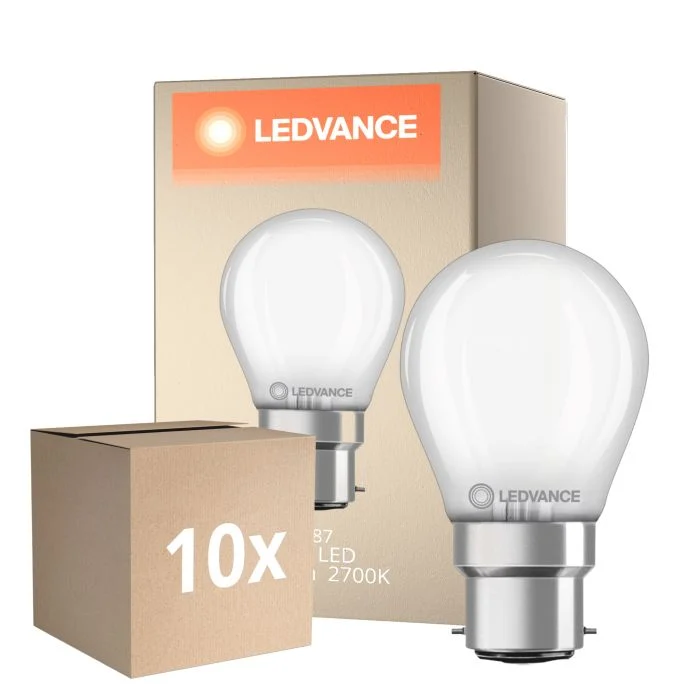 Multipack 10x Ledvance Classic LED B22d Pera Mate 4W 470lm - 827 Luz muy Cálida | Reemplazo 40W