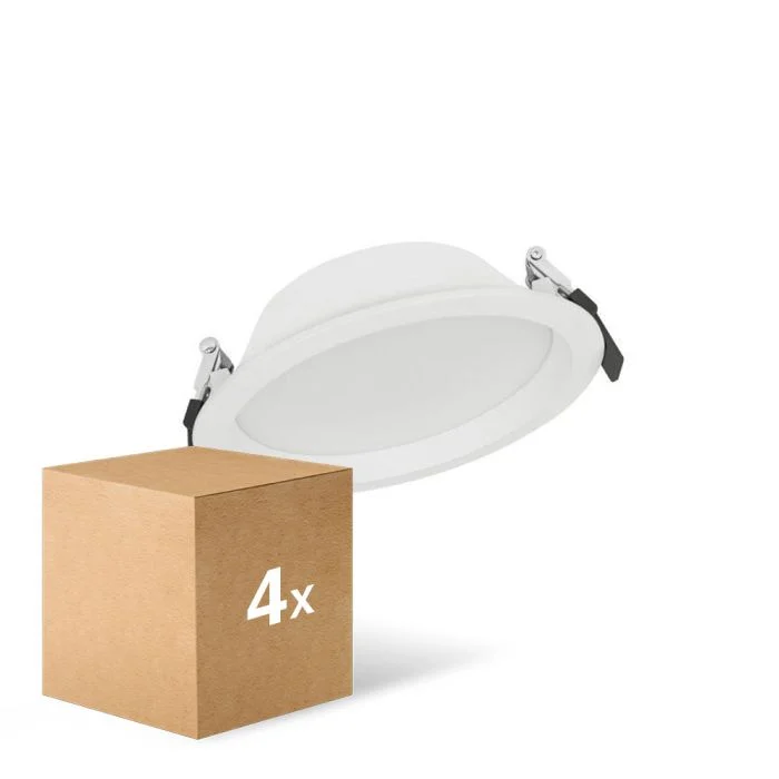 Multipack 4x Ledvance Downlight LED Alu DN150 14W 1190lm 100D - 830 Luz Cálida | 160mm - IP44