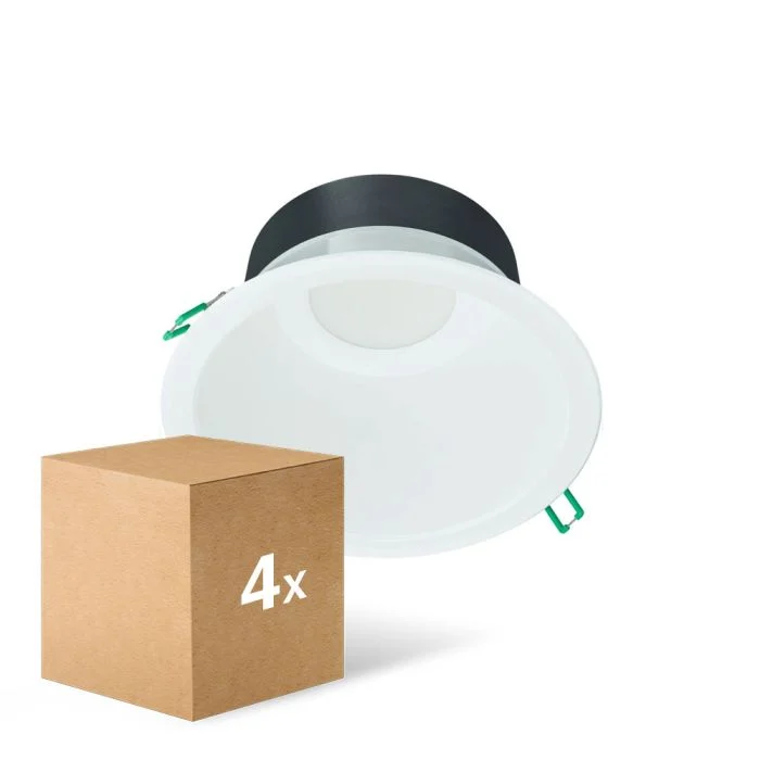 Multipack 4x Philips Downlight LED Coreline DN142B Aluminium Blanco 19.2W 2300lm 60D - 840 Blanco Frio | Recorte 200mm - IP20 - Blanco Reflector