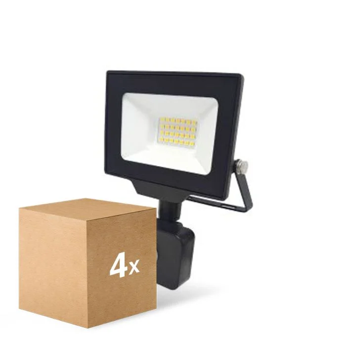 Multipack 4x Noxion Proyector LED Beamy G3 20W 2200lm 100D - 830 Luz Cálida | IP44 - Sensor de Movimiento y Luz - Simétrico