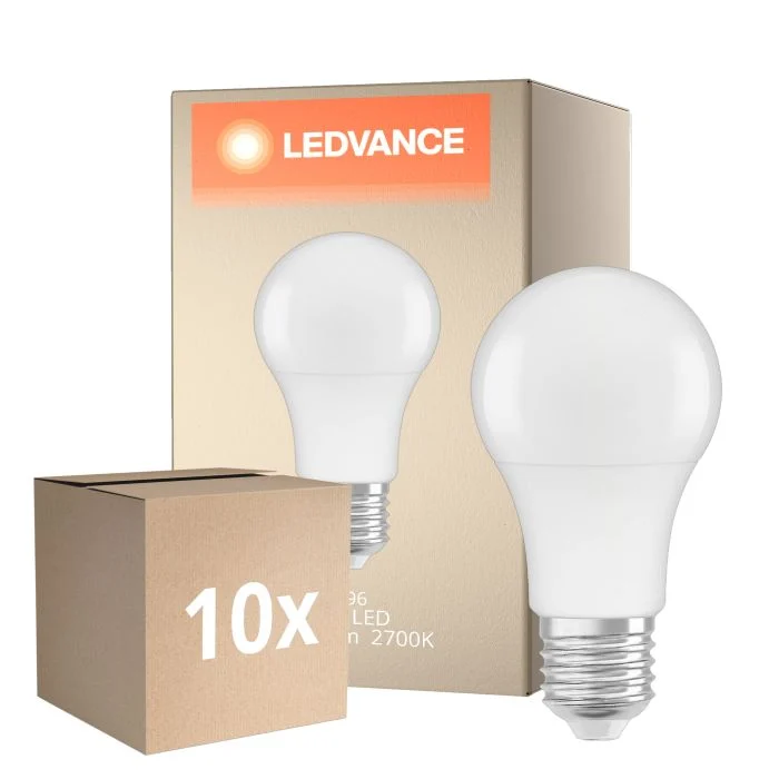 Multipack 10x Ledvance Classic LED E27 Pera Mate 8.8W 806lm - 827 Luz Muy Cálida | Luz De Día Sensor - Reemplazo 60W
