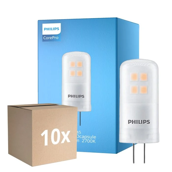 Multipack 10x Philips CorePro LED Capsule G4 Mate 2.1W 210lm - 827 Luz Muy Cálida | Regulable - Reemplazo 20W