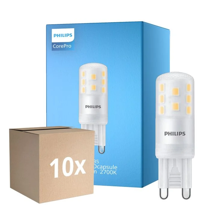 Multipack 10x Philips CorePro LED Capsule G9 Mate 3.7W 470lm - 827 Luz Muy Cálida | Reemplazo 40W