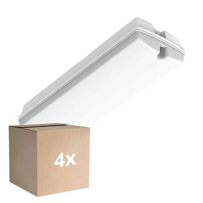 Multipack 4x Bright Choice Plafón LED Techo/Pared Blanco 3W 280lm - 830 Luz Cálida | IP66