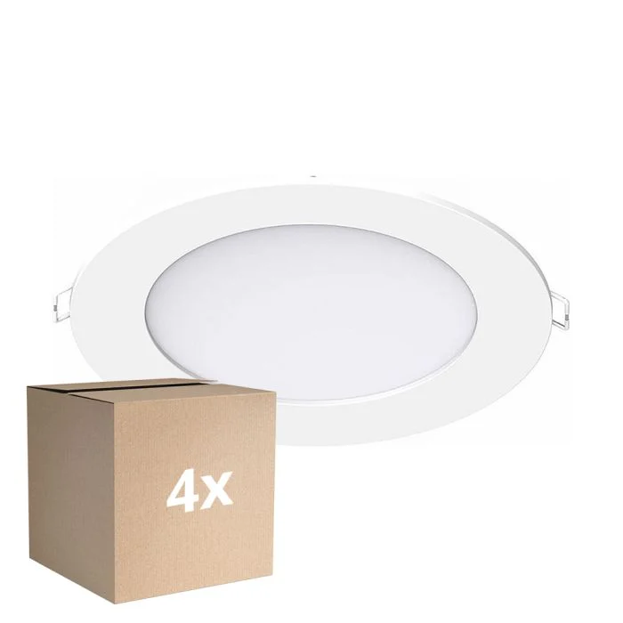 Multipack 4x Noxion Downlight LED Slim V2.0 12W 1200lm 120D - 830 Luz Cálida | 170mm - Recorte 150mm - IP44