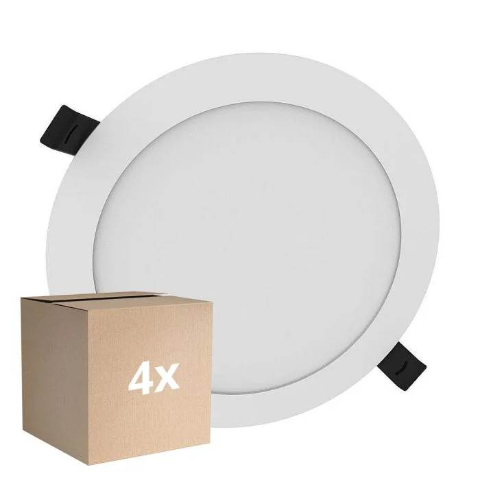 Multipack 4x Ledvance Downlight Slim Alu Blanco 16W 1600lm 90D - 830 Luz Cálida | Recorte 175mm - IP44