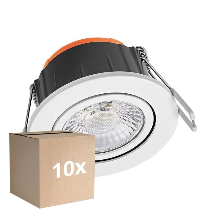 Multipack 10x Ledvance Foco LED Combo Adjust Aluminium Blanco 6W 600lm 60D - 827-830-840 CCT | 82mm - Recorte 68mm - IP65