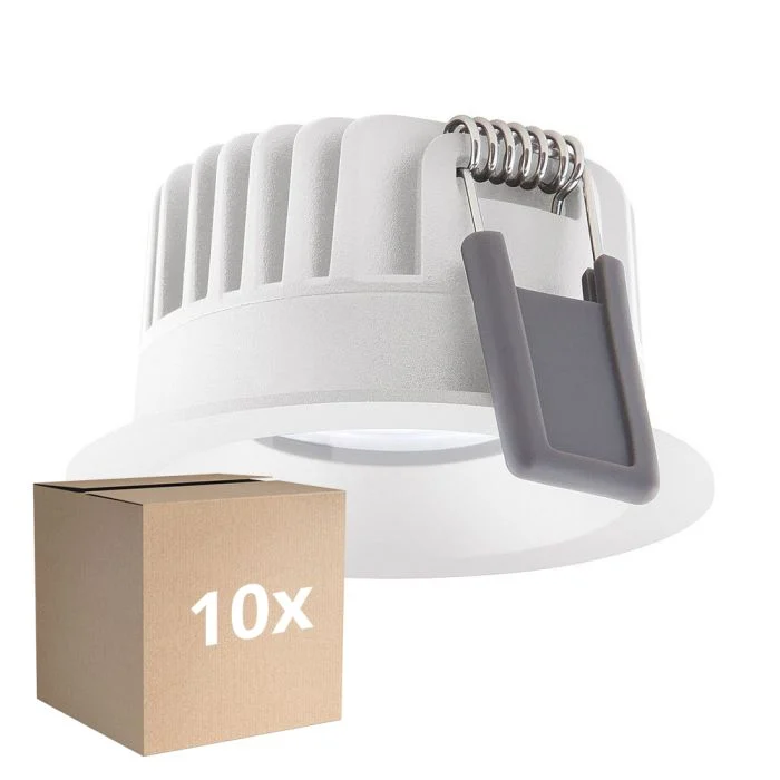 Multipack 10x Ledvance Foco LED Fix Aluminium Blanco 8W 680lm 36D - 930 Luz Cálida | Recorte 68mm - IP44 - Mejor reproducción de color - Regulable