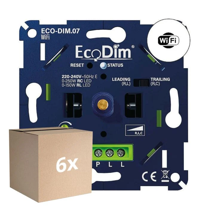 Multipack 6x EcoDim.07 Dimmer LED Wifi Presionar/Girar 0-250W (RLC)
