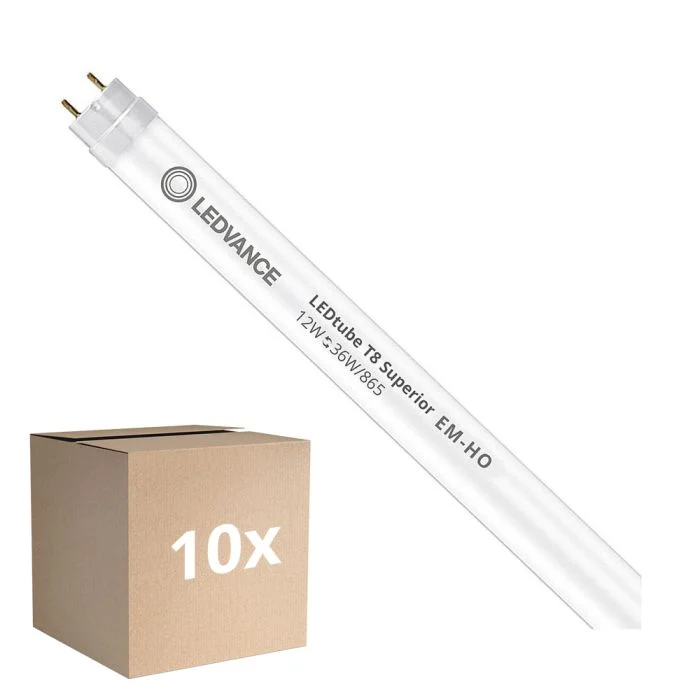 Multipack 10x Ledvance Tubo LED T8 Superior (EM/Mains) High Output 12W 2100lm - 865 Luz De Día | 120cm - Reemplazo 36W