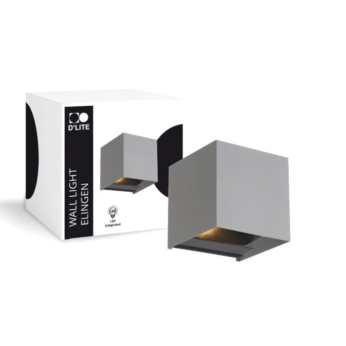 D'Lite Luz De Pared Elingen Gris 4.9W 480lm - 830 Luz Cálida