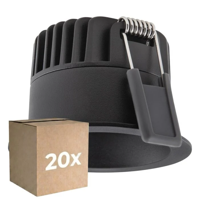 Multipack 20x Ledvance Foco LED Oscurolight Aluminium Negro 8W 680lm 36D - 930 Luz Cálida | Recorte 68mm - IP44 - Mejor reproducción de color - Regulable