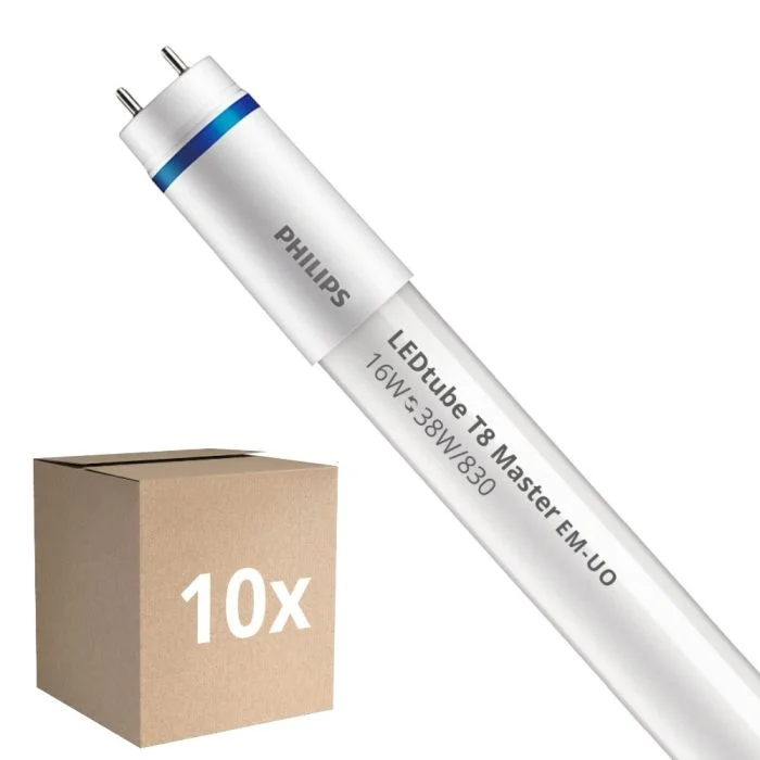 Multipack 10x Philips LED Tube T8 MASTER (EM/Mains) Ultra Output 16W 2300lm - 830 Luz Cálida | 105cm - Reemplazo 38W