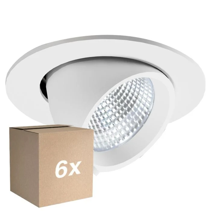 Multipack 6x Noxion Foco LED Forza V2 Aluminium Blanco 28/32/36/40W - 3300/3700/4100/4500lm 36D - 930-940-957 CCT | 160mm - Recorte 145mm - Mejor Reproducción De Color