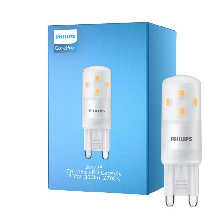 Philips CorePro LED Capsule G9 Mate 2.7W 300lm - 827 Luz Muy Cálida | Regulable - Reemplazo 25W