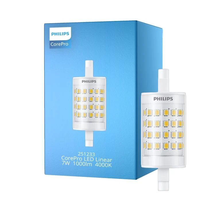 Philips CorePro LED R7S Linear 78mm Clara 7W 1000lm - 840 Blanco Frio | Reemplazo 60W