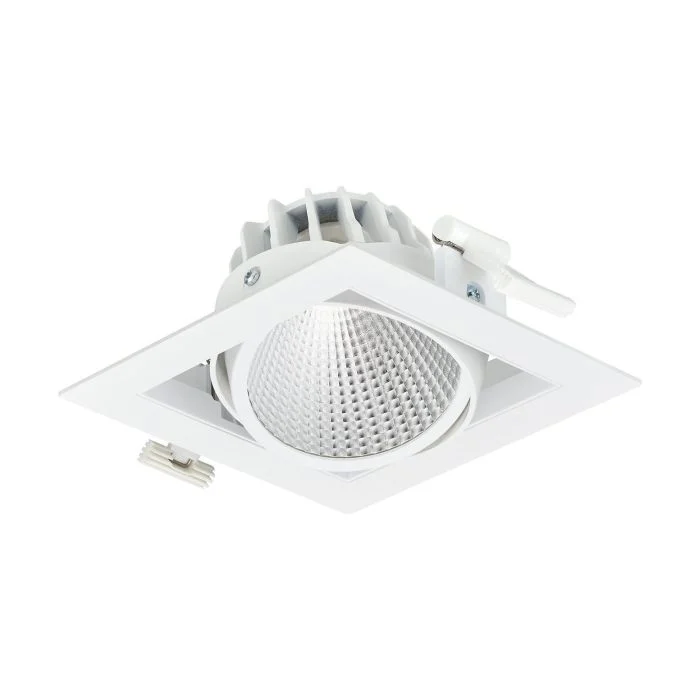 Philips Foco LED Greenspace Accent Gridlight Aluminium Blanco 30W 3800lm 24D - 827 Luz Muy Cálida | 154mm - IP20