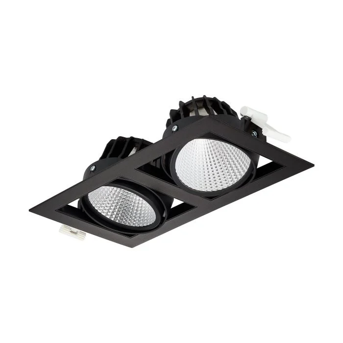 Philips Foco LED Greenspace Accent Gridlight Aluminium Negro 46W 2700lm 36D - 930 Luz Cálida | 154mm - IP20 - Mejor Reproducción De Color - Dali Regulable