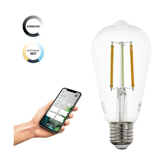 Eglo LED E27 Edison Clara Con Filamento 6W 806lm - 822-865 Ajustable Blanco | Zigbee Regulable- Reemplazo 60W