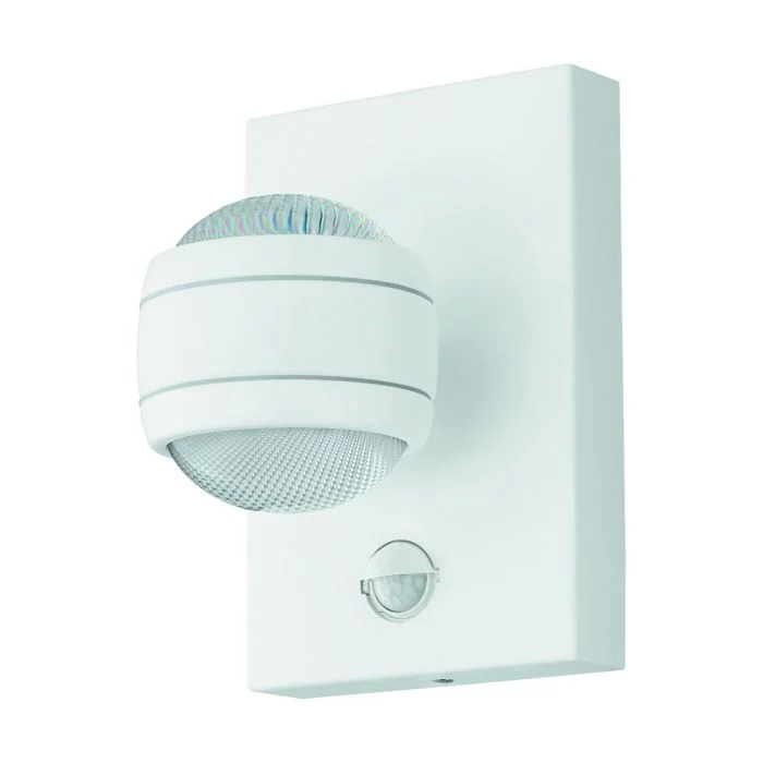 Eglo Luz De Pared Sesimba 1 Acero Blanco Up & Down 3W 280lm - 830 Luz Cálida | IP44 - Sensor de Movimiento y Luz