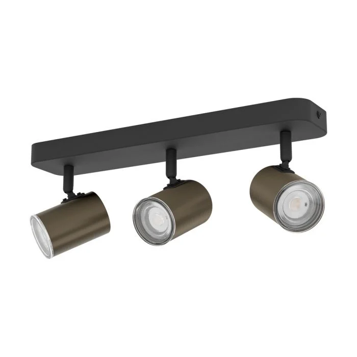Eglo Luz de techo Consuma 1 Acero Bronce Negro | IP44 - Apta para 3x GU10