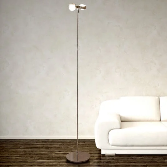Lámpara de pie flexible PUK FLOOR, cromo mate, 2 luces.