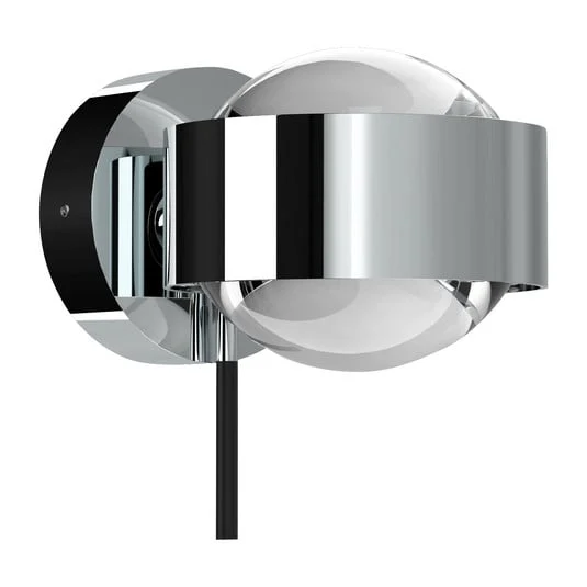 Puk Mini Wall+ LED, lentes transparentes, cromado