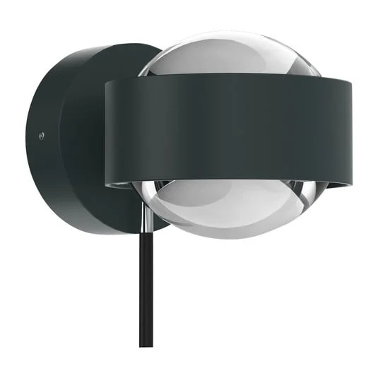 Puk Mini Wall+ LED, lentes transparentes, antracita/cromo