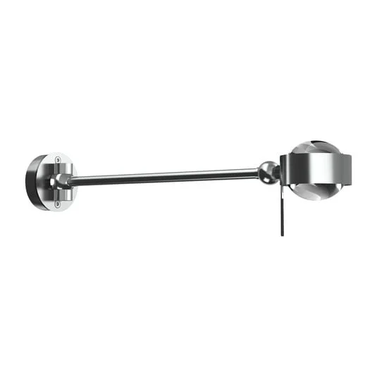 Puk Mini Hotel LED, 30 cm, lentes transparentes, cromo mate