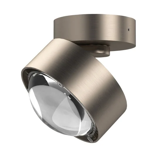 Puk Mini Move LED, lente transparente, níquel mate