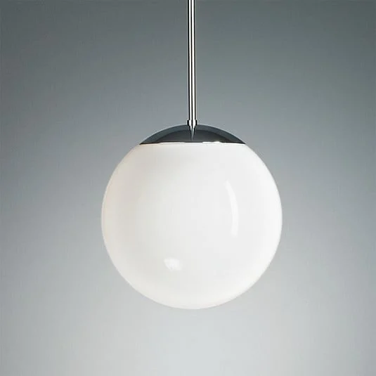 Lámpara colgante con esfera de ópalo 20 cm cromo