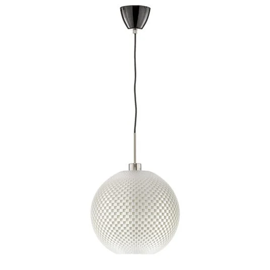 Lámpara colgante Mimbre, bola, silk