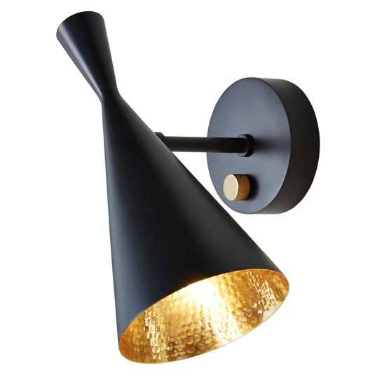 Beat Aplique de Pared Matt Black/Brass - Tom Dixon